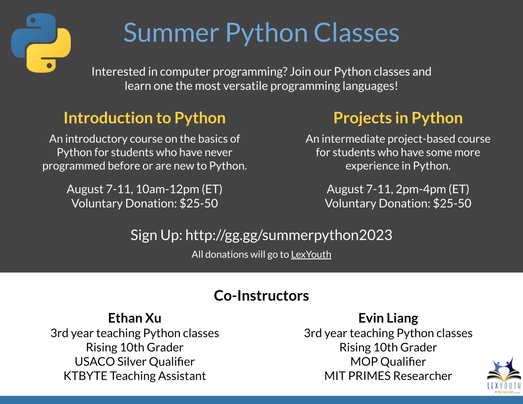 Summer Python Classes