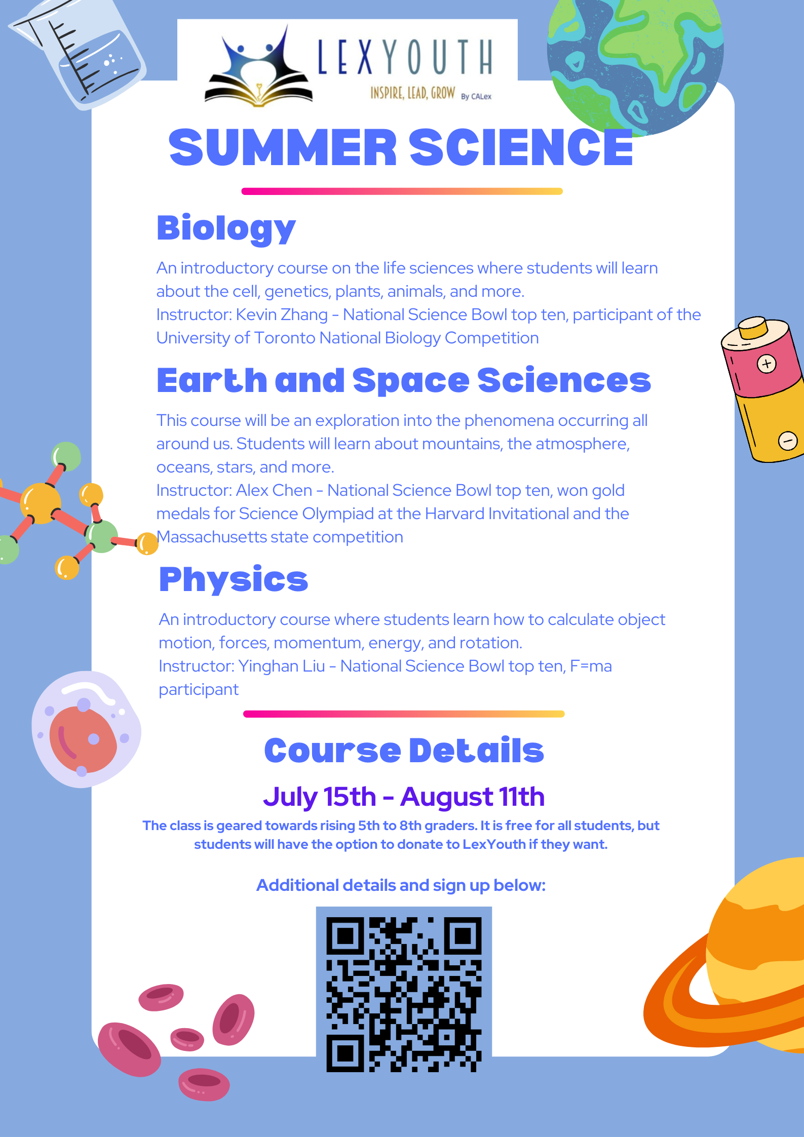 LexYouth Summer Science Courses